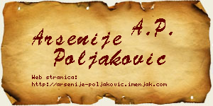Arsenije Poljaković vizit kartica